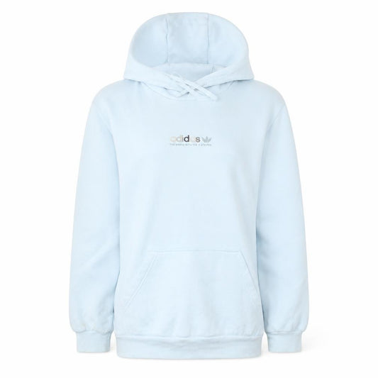 Adidas Womens White Pullover Hoodie Small Logo Cotton Blend Casual