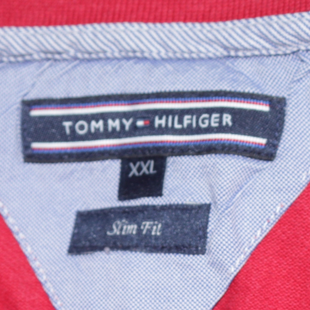 Tommy Hilfiger Men’s Red Slim Fit Polo Shirt Size 2XL Cotton