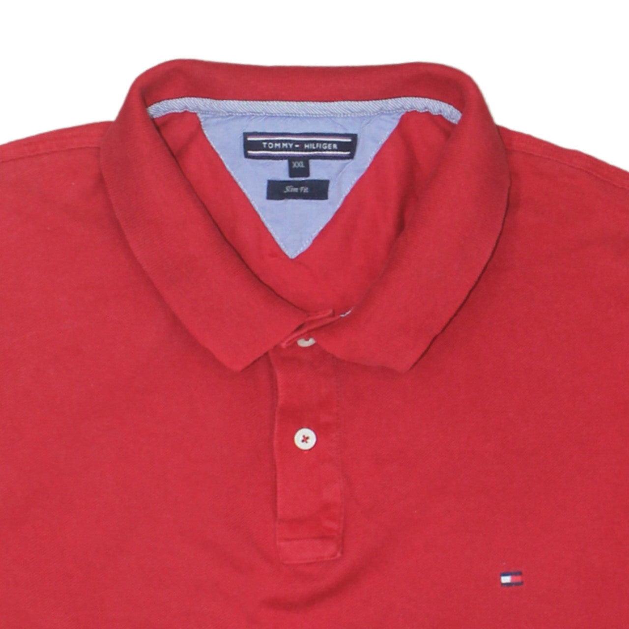 Tommy Hilfiger Men’s Red Slim Fit Polo Shirt Size 2XL Cotton