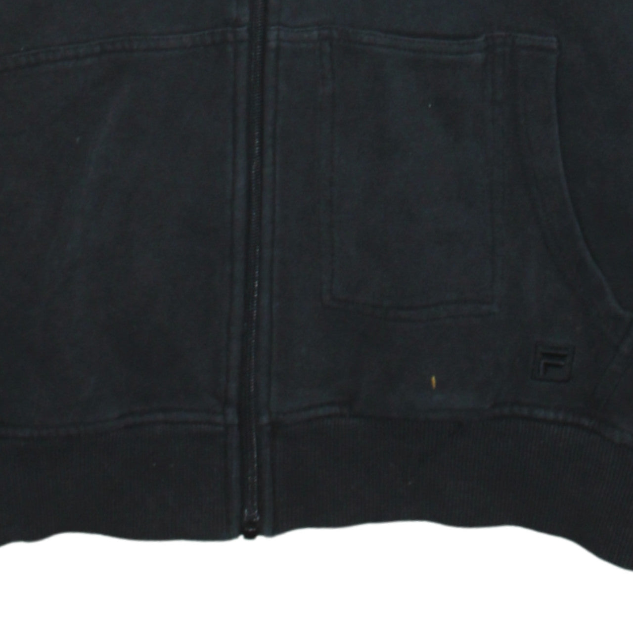 FILA Mens Black Full Zip Hoodie Sweatshirt M Fleece Lined Casual