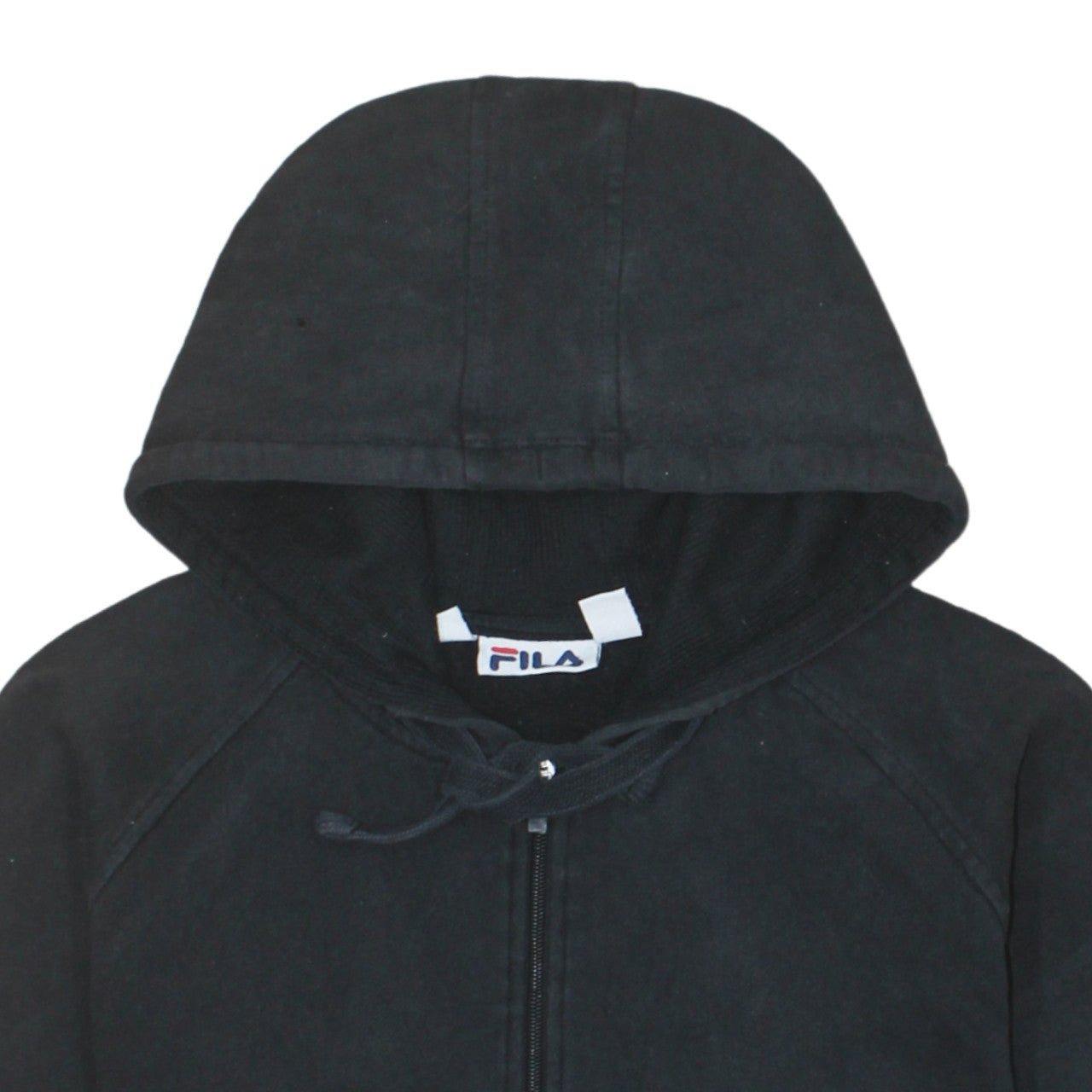 FILA Mens Black Full Zip Hoodie Sweatshirt M Fleece Lined Casual