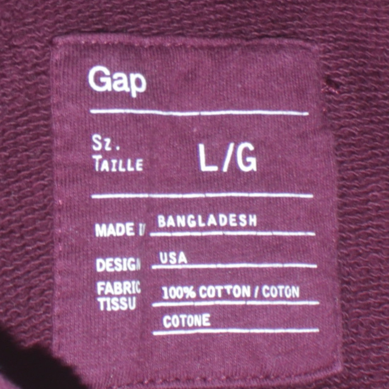 GAP Men's Brown Full Zip Hoodie L Cotton College Style