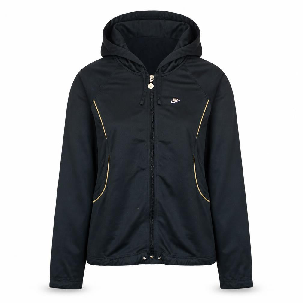 Nike Womens Black Full Zip Hooded Sweatshirt M 10 Polyester Blend