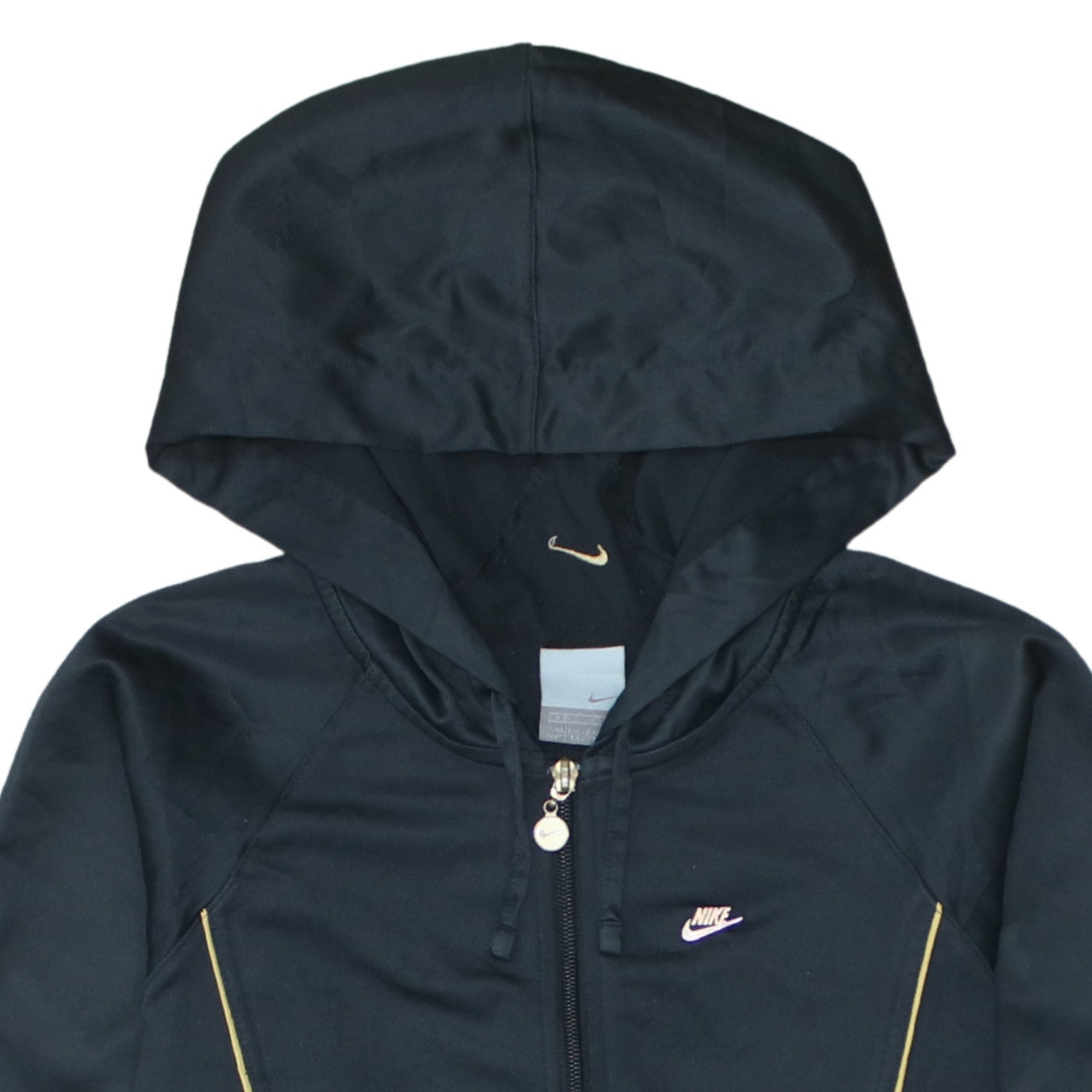 Nike Womens Black Full Zip Hooded Sweatshirt M 10 Polyester Blend