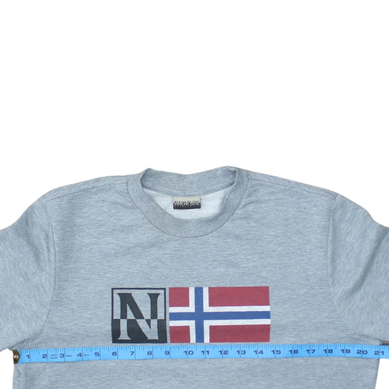 Napapijri Mens Grey Crew Neck Logo Sweatshirt Size M