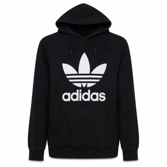 Adidas Women’s Black Pullover Hoodie, Medium, Logo Print, Casual Wear