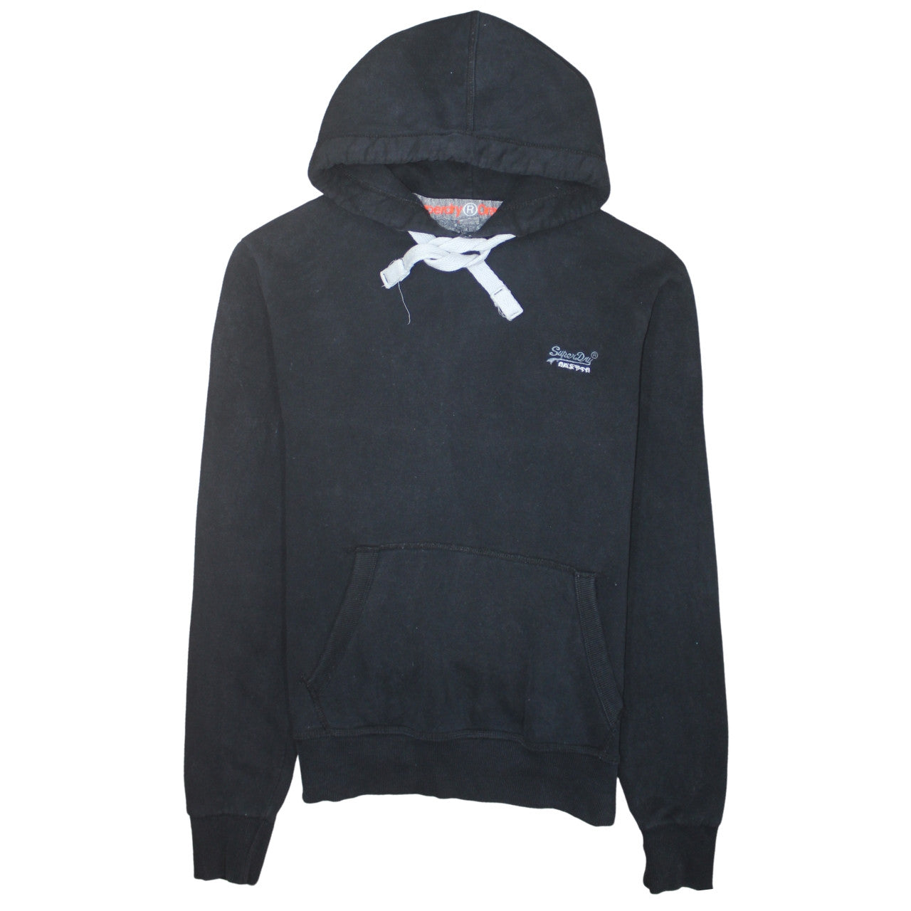 Superdry Men's Black Pullover Hoodie Size S Classic Fleece Hooded Sweatshirt