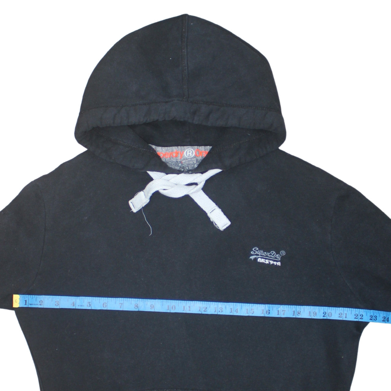 Superdry Men's Black Pullover Hoodie Size S Classic Fleece Hooded Sweatshirt