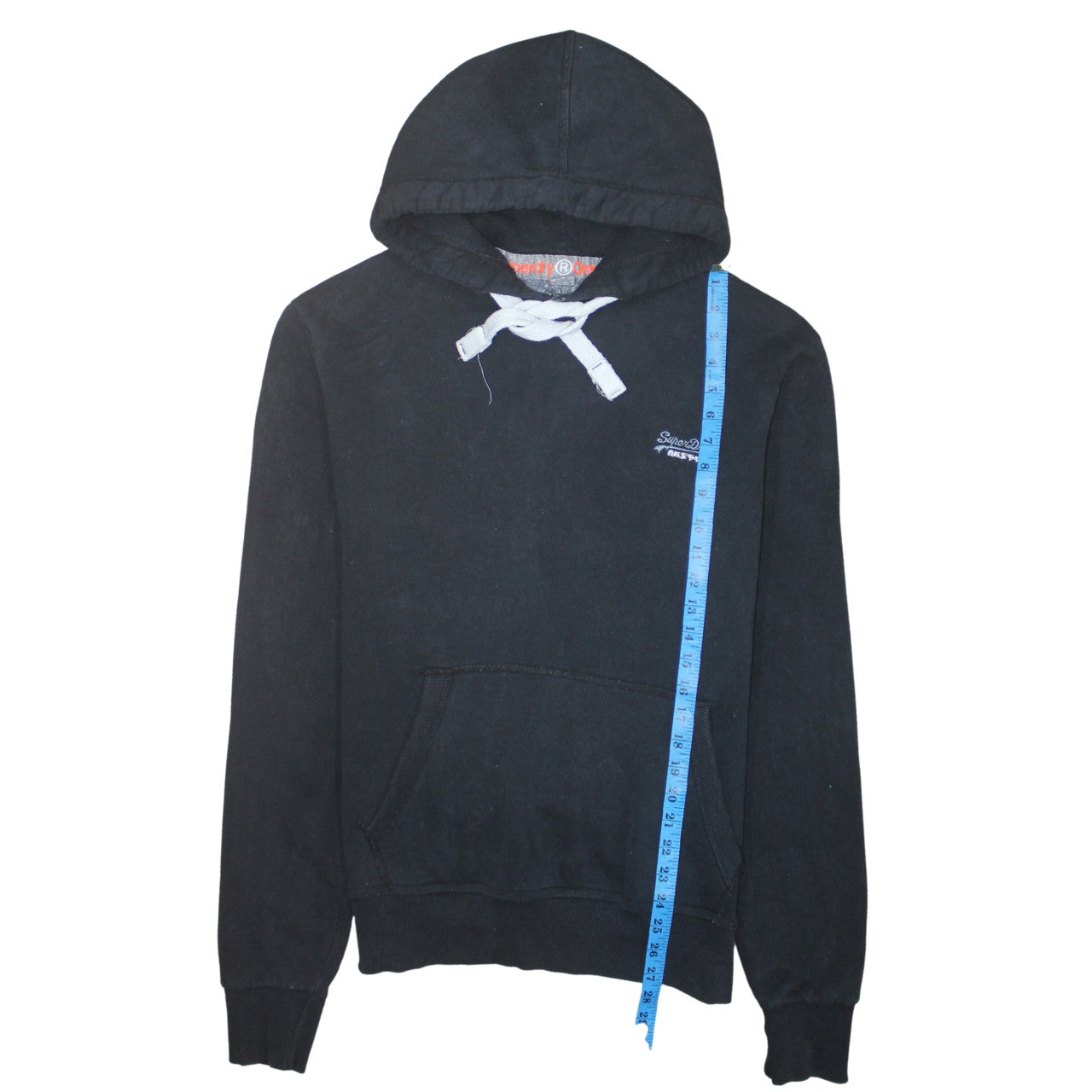 Superdry Men's Black Pullover Hoodie Size S Classic Fleece Hooded Sweatshirt