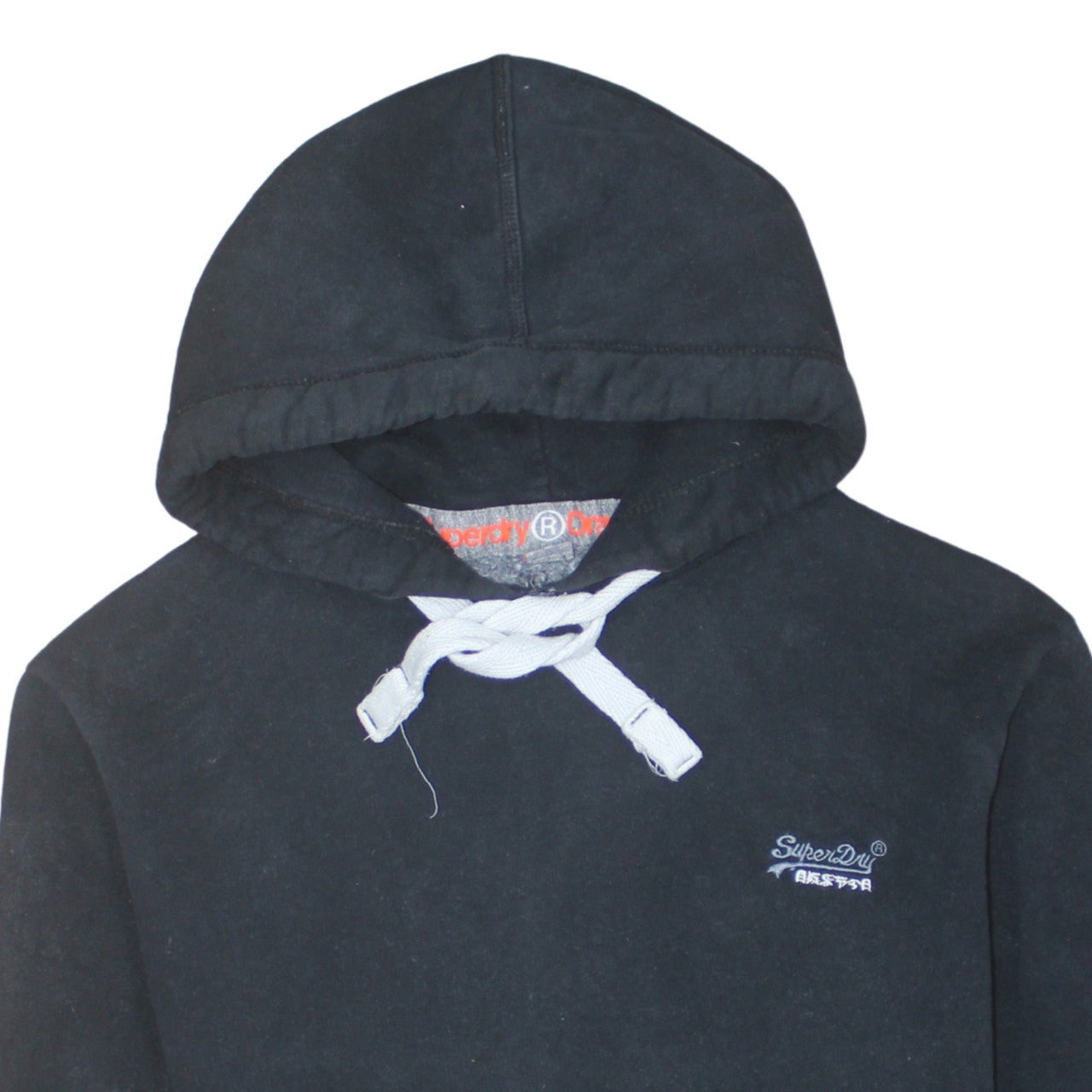 Superdry Men's Black Pullover Hoodie Size S Classic Fleece Hooded Sweatshirt