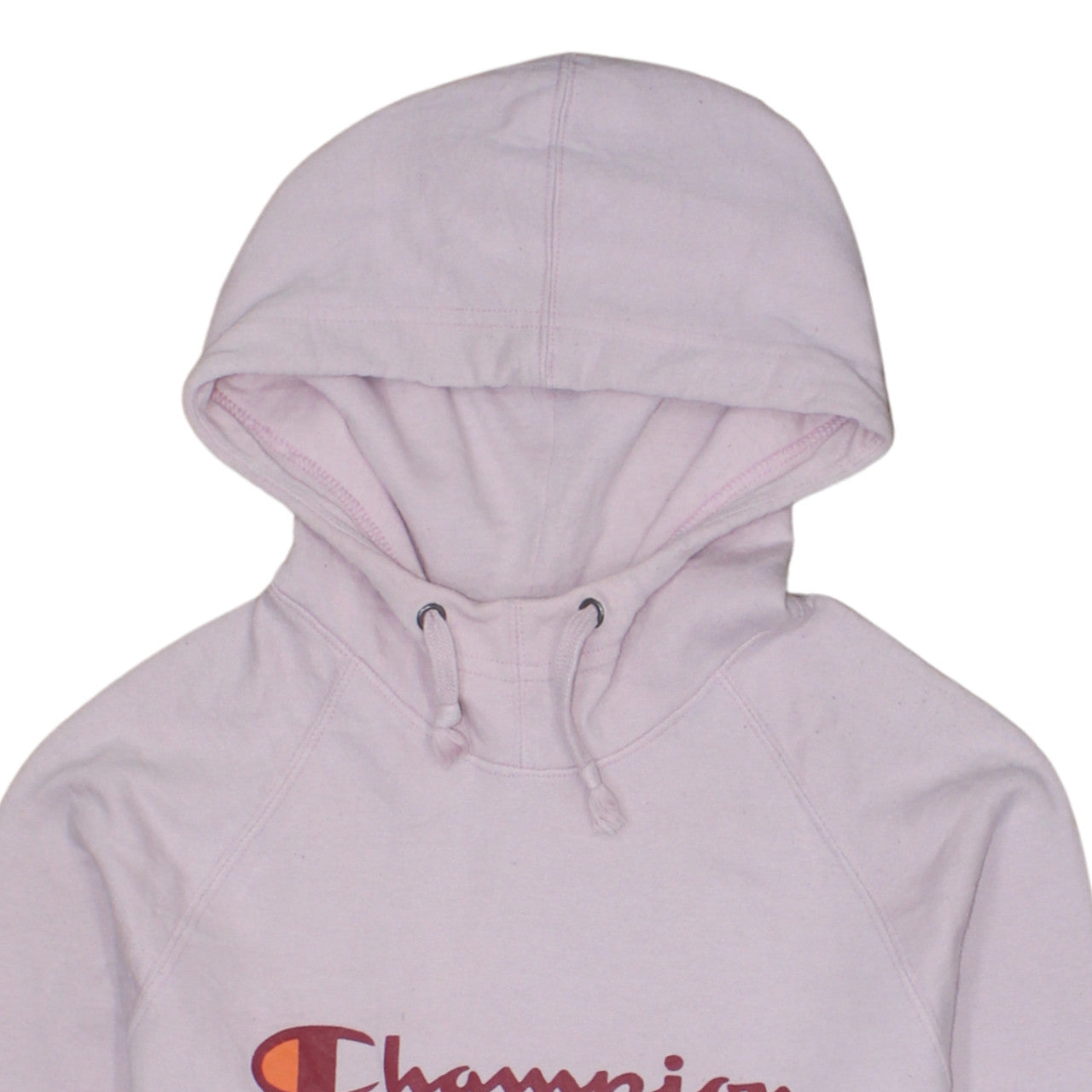 Champion Womens Pink Pullover Hoodie Medium Logo Graphic Cotton Blend
