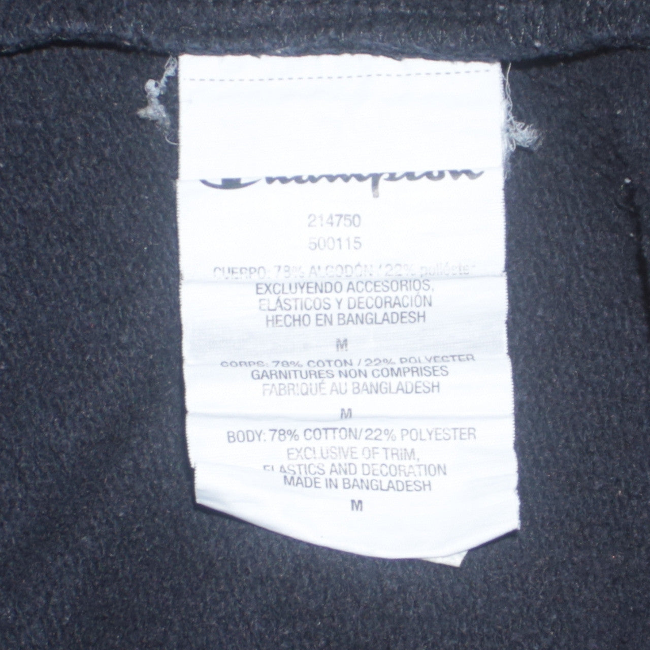 Champion Men's Black Medium Crew Neck Pullover Sweatshirt