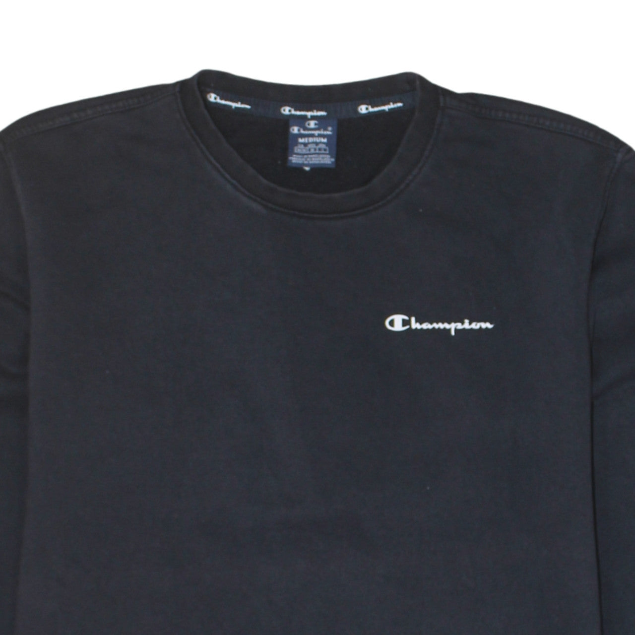 Champion Men's Black Medium Crew Neck Pullover Sweatshirt