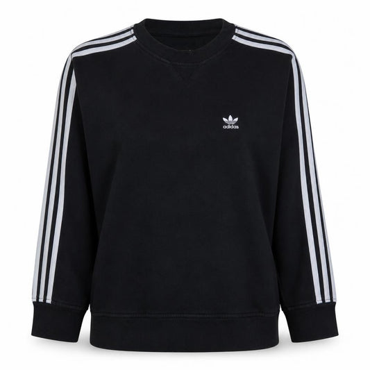 Adidas Women Black Crew Neck Pullover Sweatshirt UK 10