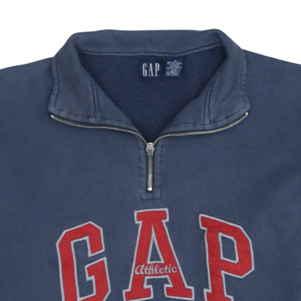GAP Women Navy Blue 1/4 Zip Athletic Logo Sweatshirt Size S