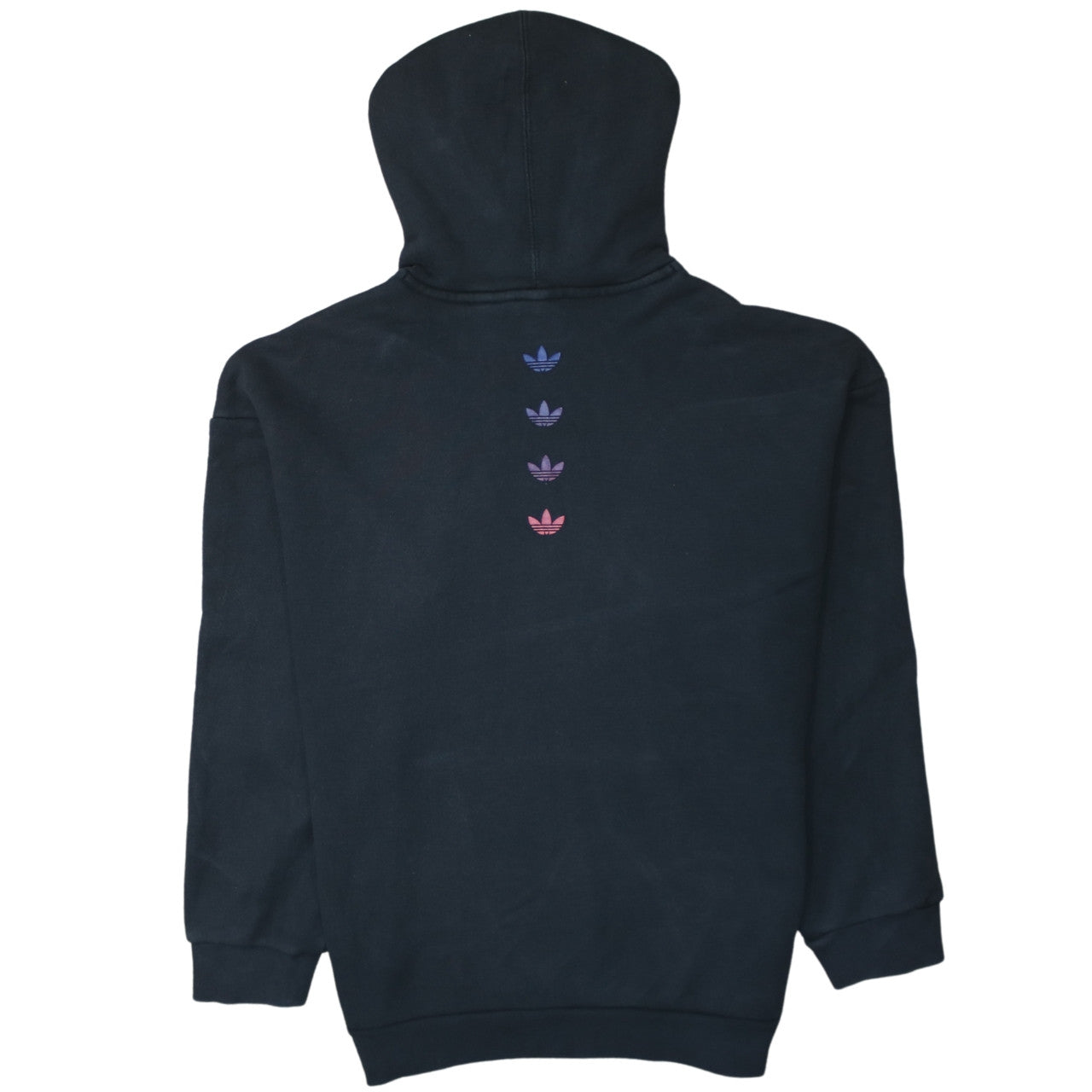 Adidas Women Black Pullover Hoodie L Cotton Blend Logo Sportswear