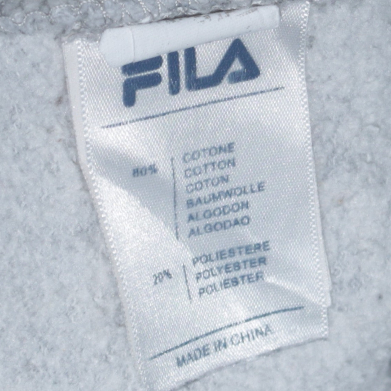 Fila Men's Grey Full Zip Hoodie Size L Sportswear Sweatshirt