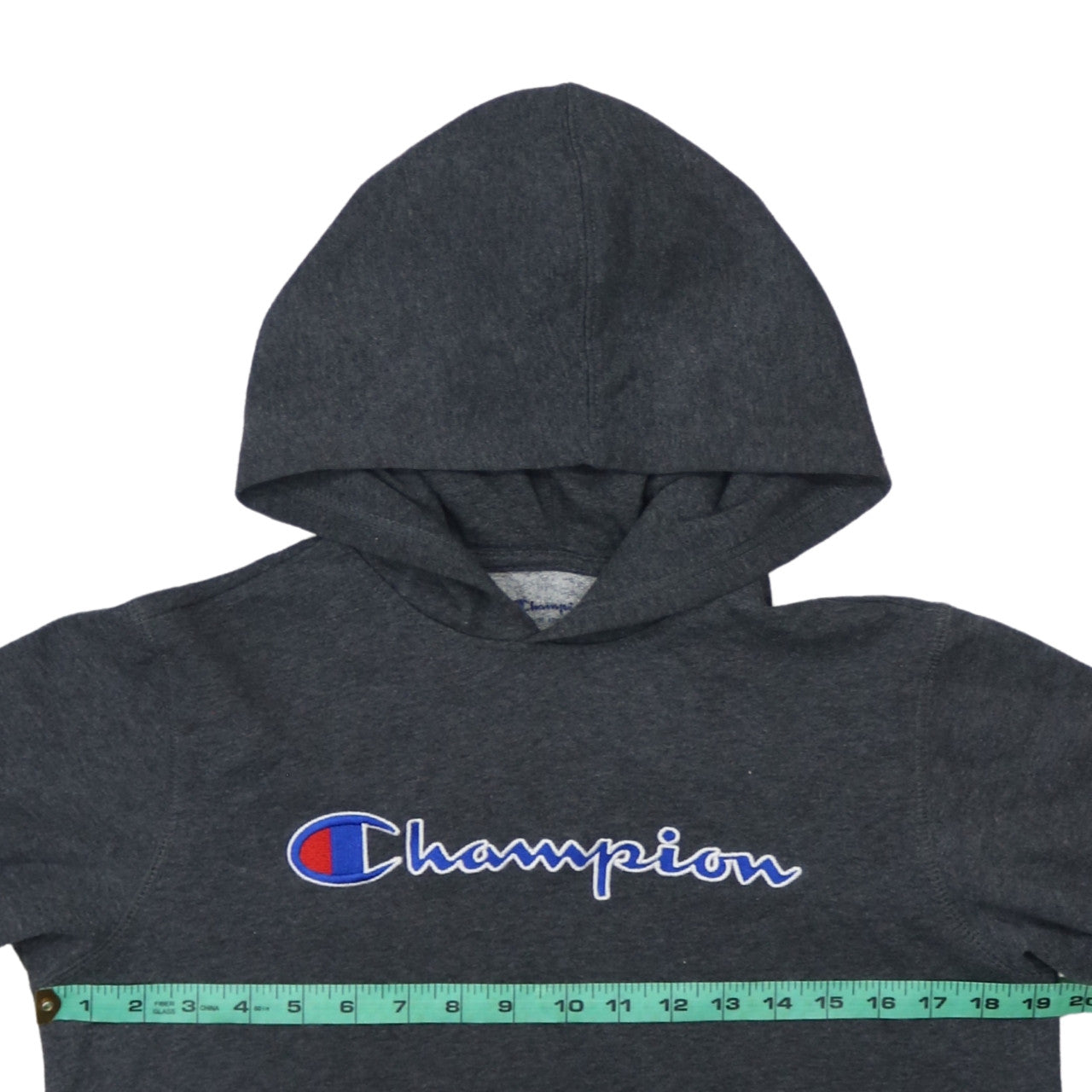 Champion Womens Dark Grey Pullover Hoodie L Logo Graphic Casual