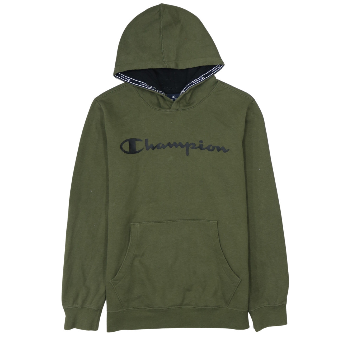 Champion Boys Olive Green Pullover Hoodie XL 13-14 Years Cotton Blend