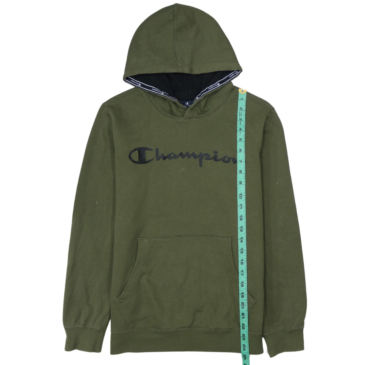 Champion Boys Olive Green Pullover Hoodie XL 13-14 Years Cotton Blend