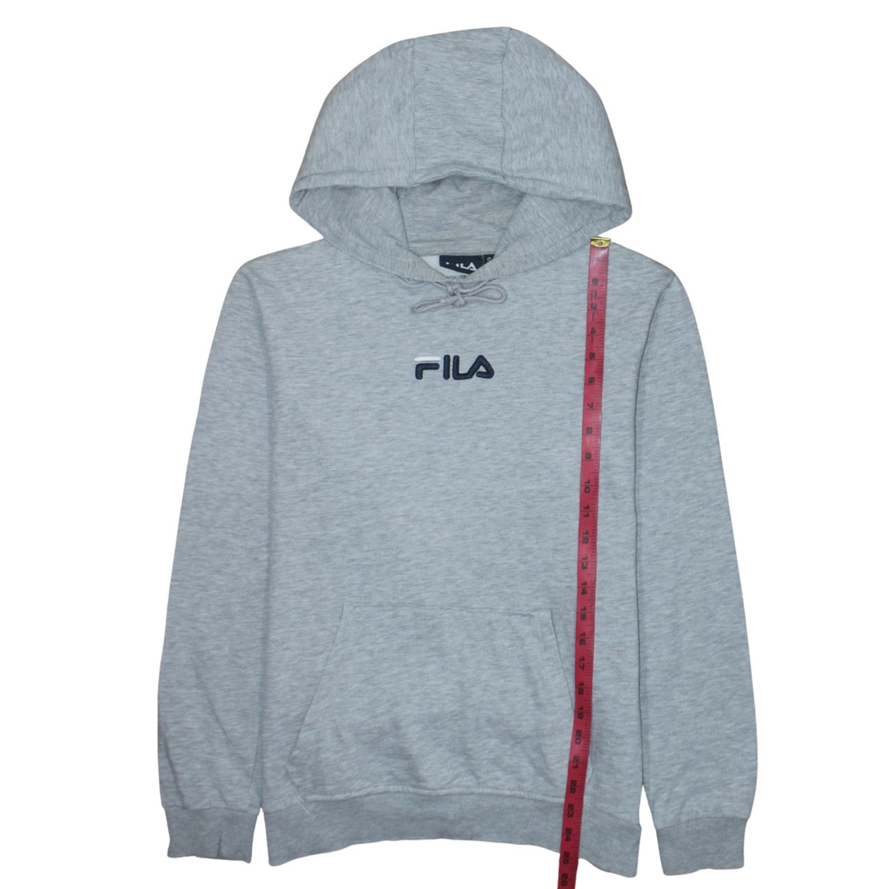 FILA Men's Small Grey Pullover Hoodie Embroidered Logo