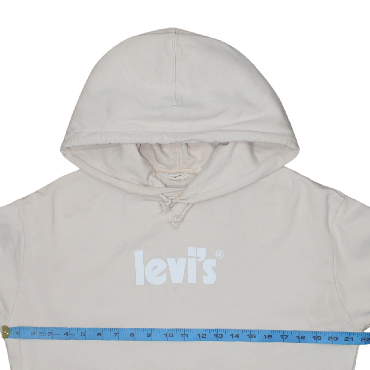 Levi's Women's Beige Pullover Hoodie Small Cotton Logo Sweatshirt