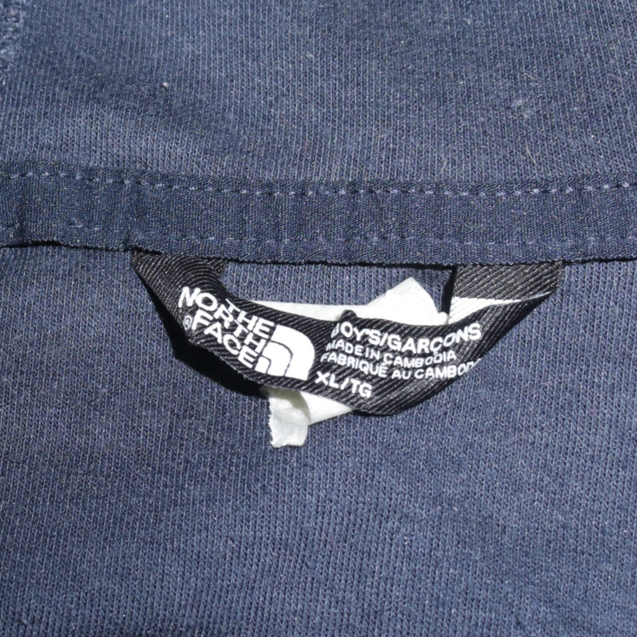 The North Face Boys Navy Full Zip Hoodie XL Cotton Blend Casual