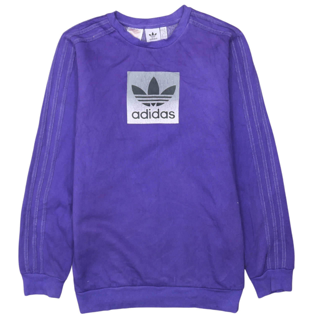 Adidas Boys Purple Crew Neck Sweatshirt XL 15-16 Years Pullover Logo Style
