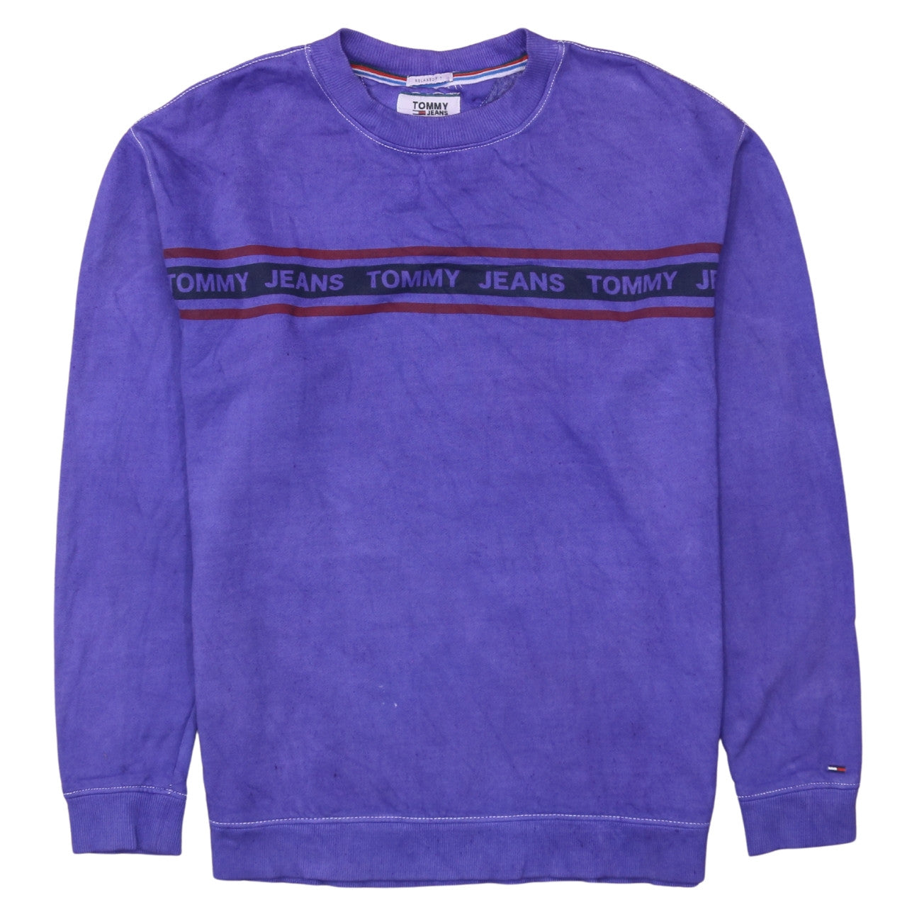 Tommy Jeans Men's Purple Logo Crew Neck Sweatshirt Size M