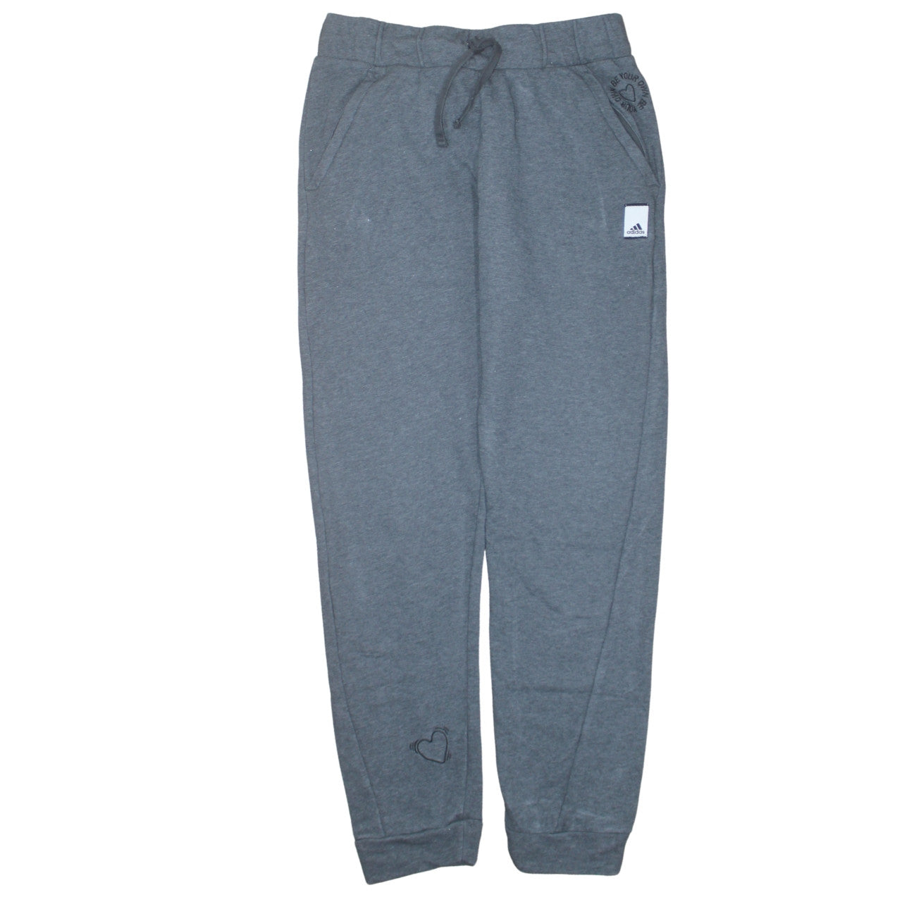 Adidas Womens Grey Cotton Blend Drawstring Sweatpants S