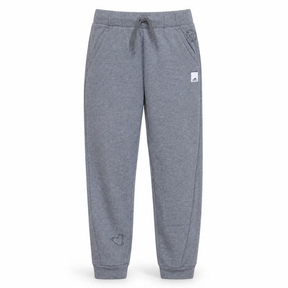 Front view of Adidas women’s grey cotton blend drawstring sweatpants s