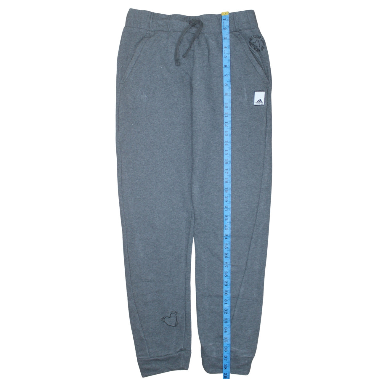 Adidas Womens Grey Cotton Blend Drawstring Sweatpants S