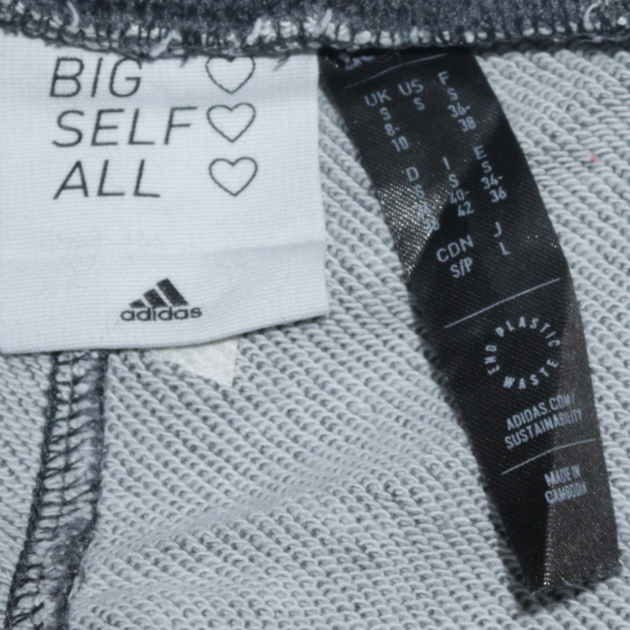 Adidas Womens Grey Cotton Blend Drawstring Sweatpants S