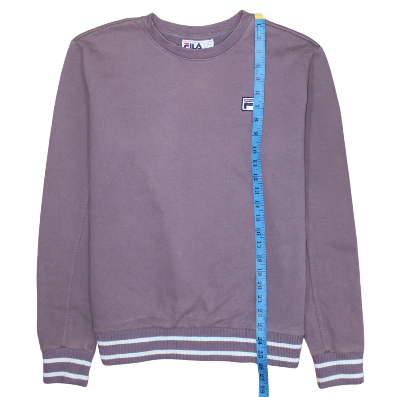 Fila Men Brown Crew Neck Pullover Sweatshirt Size L Classic Logo