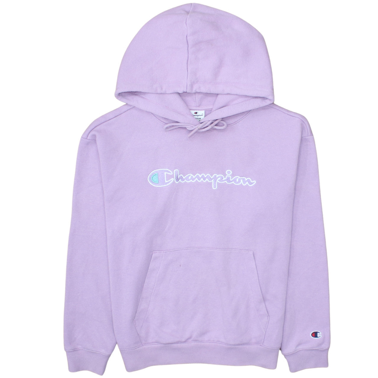 Champion Women's Purple Pullover Hoodie Medium Embroidered Logo