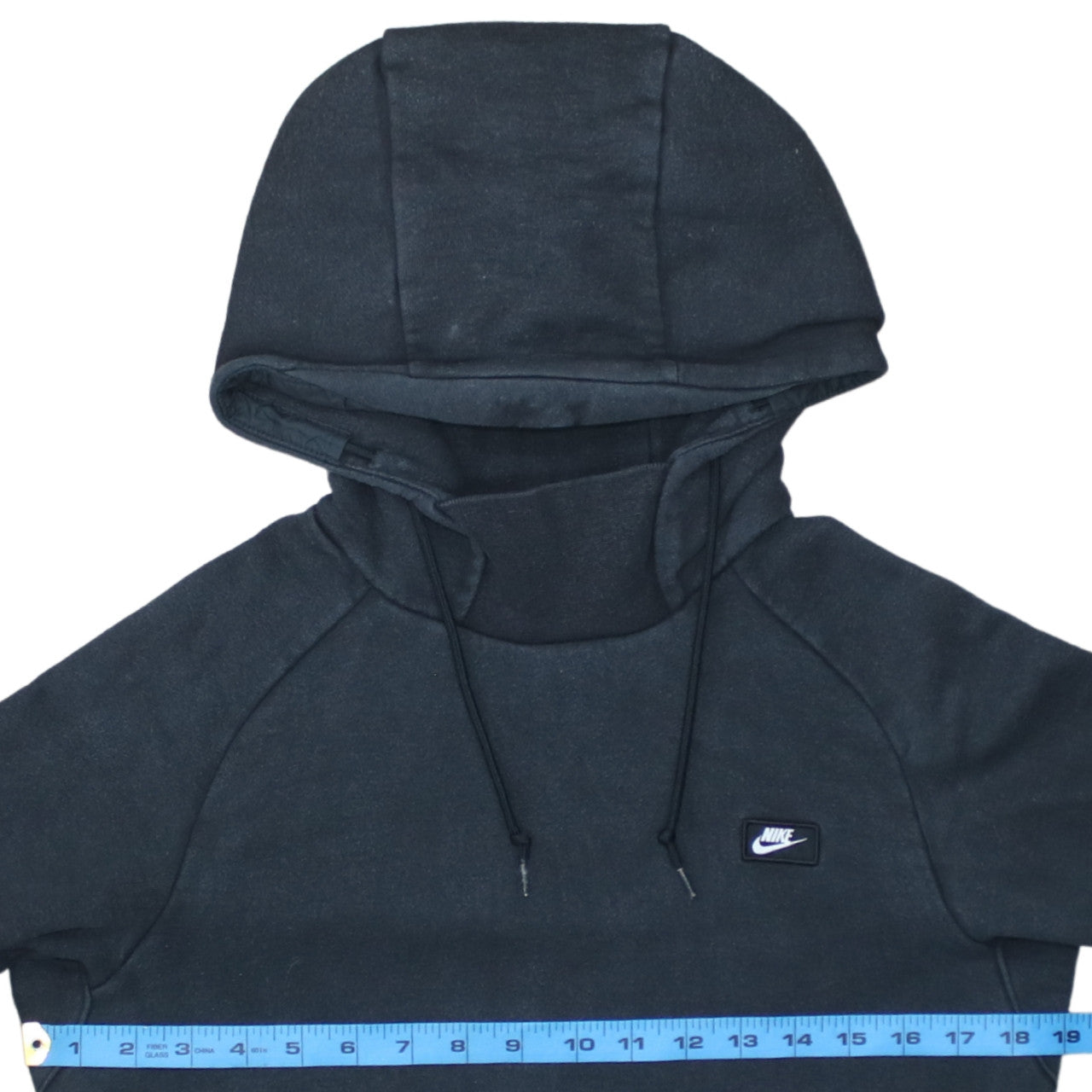Nike Men Black Small Pullover Hoodie Fleece High Neck Logo Sportswear