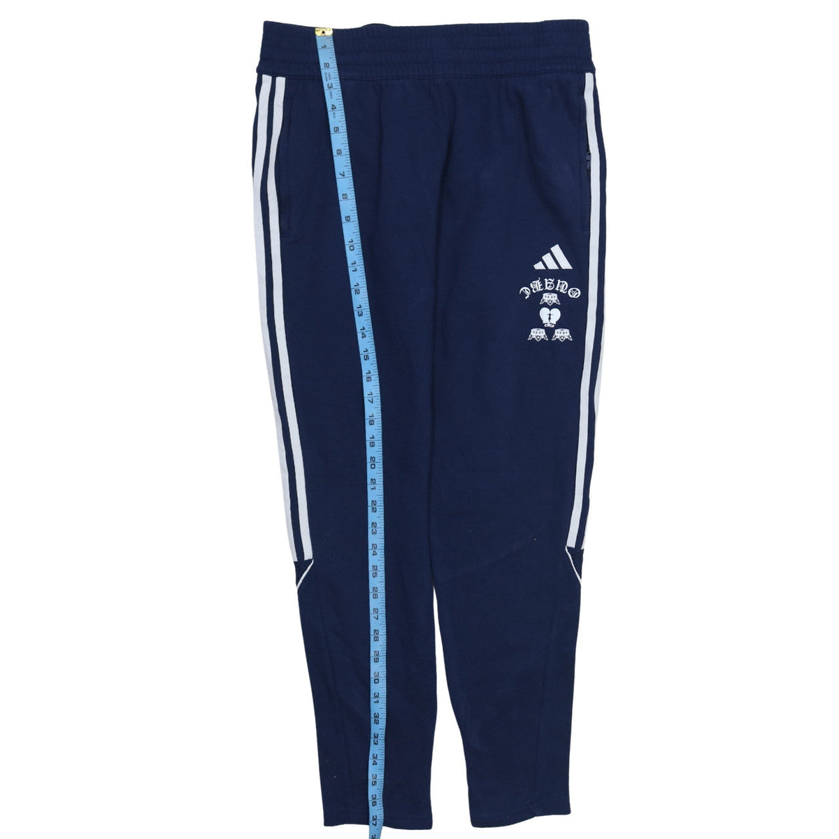 adidas Womens Blue Jogger Trousers Size M Elastic Waist Fleece