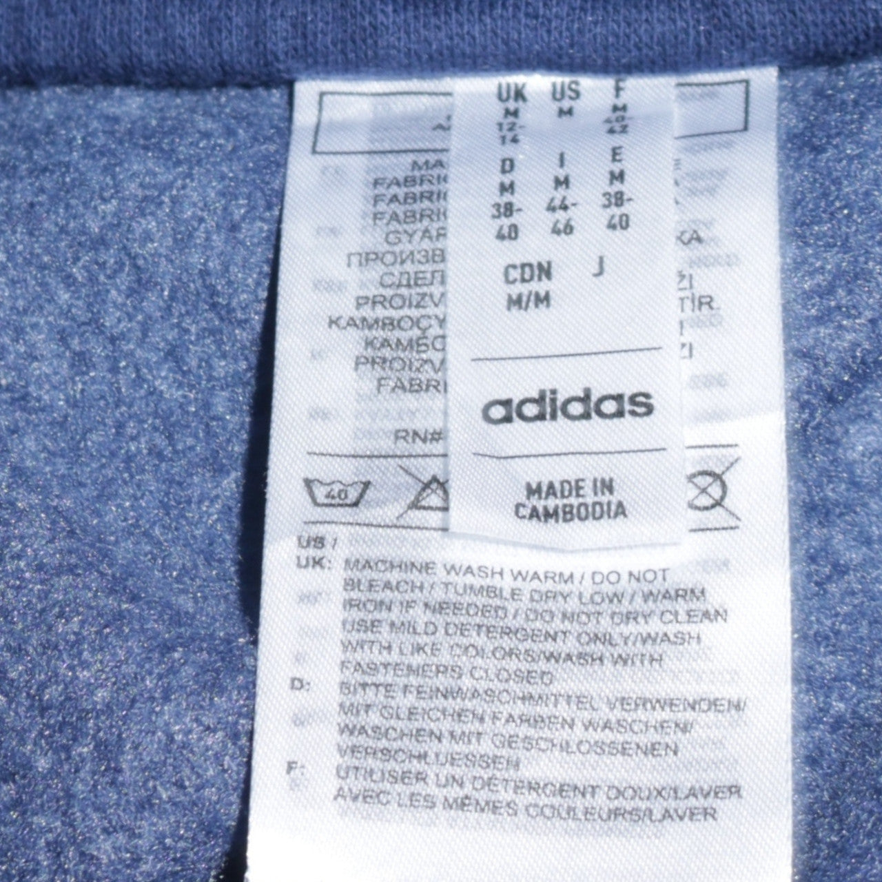 adidas Womens Blue Jogger Trousers Size M Elastic Waist Fleece