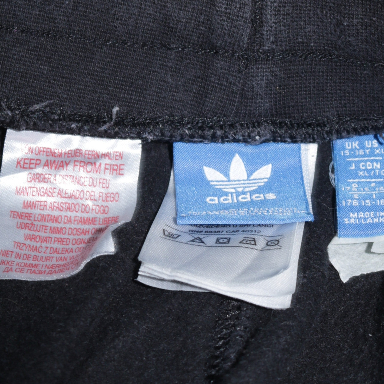 Adidas Boys Black Jogger Trousers 15-16 Years Elastic Waist Pockets