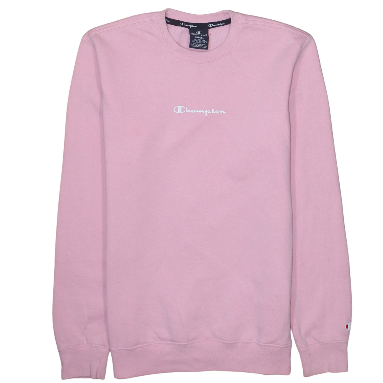Champion Womens Pink Small Pullover Sweatshirt Classic Crew Neck