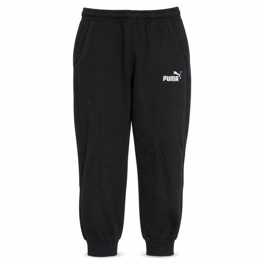 Front view of Puma Men Black Medium Sweatpants Regular Fit Logo Tapered