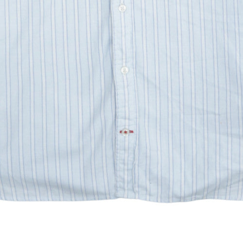 Tommy Hilfiger Men's Blue Striped Slim Fit Long Sleeve Button-Up Shirt Size S
