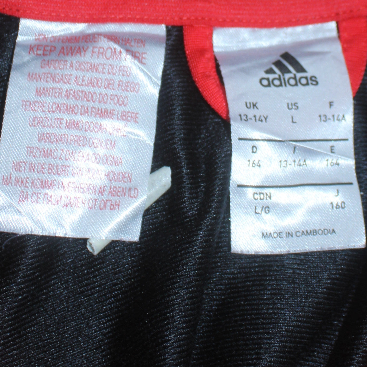 Adidas Boys Red & Black Full Zip Sweatshirt 13-14 Years Regular Fit