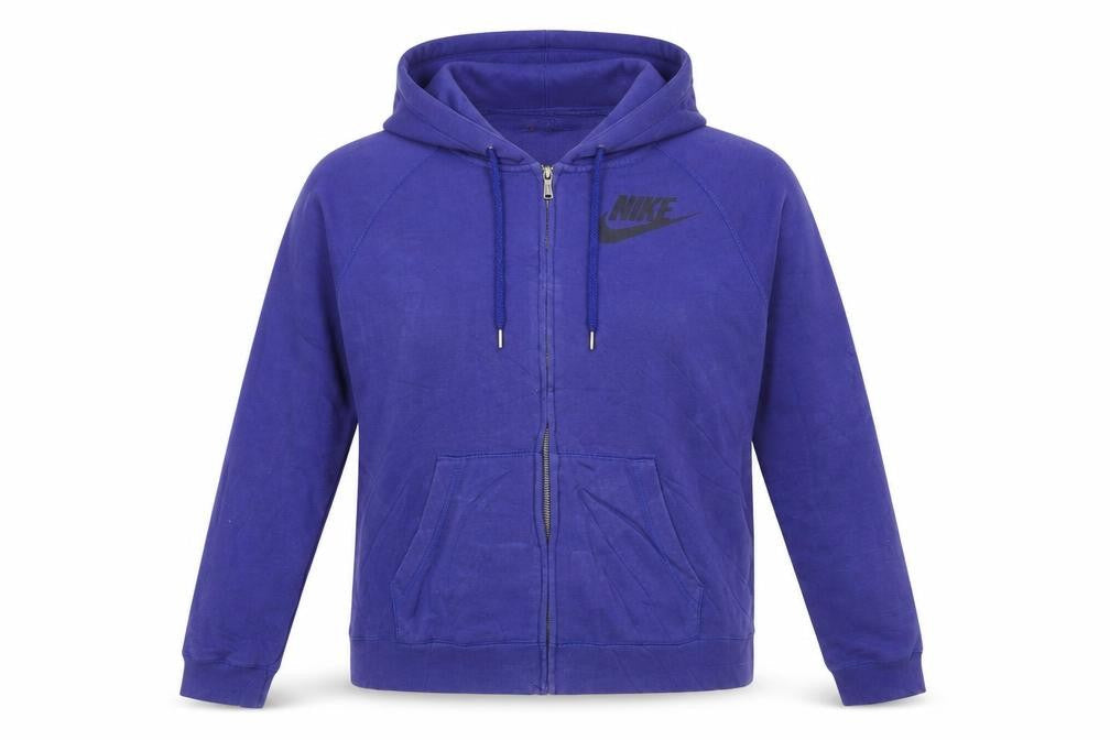 Nike Womens Blue Full Zip Hoodie Sweatshirt Medium Cotton Blend