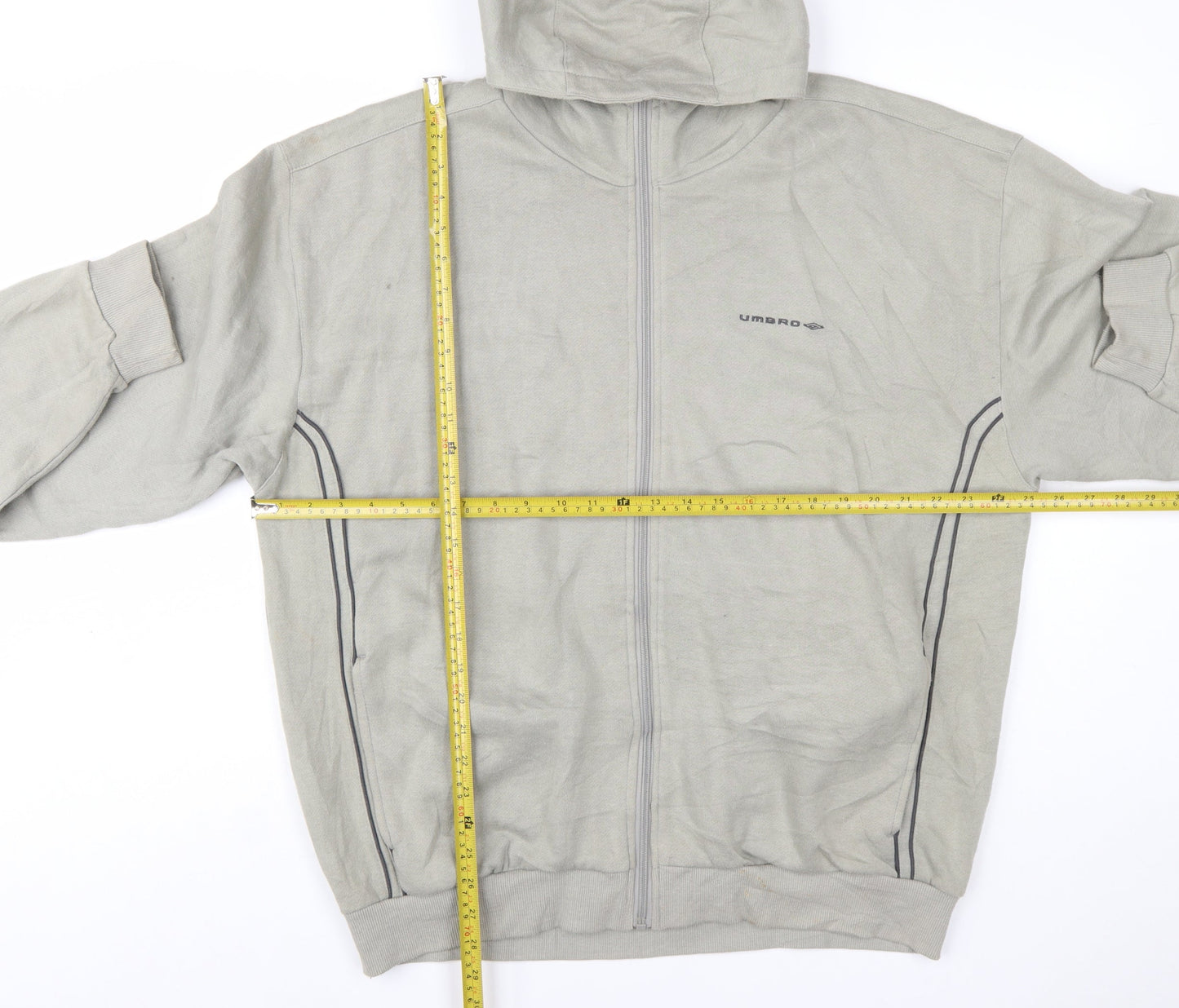 Umbro Men’s Grey Full Zip Hoodie XL Regular Fit Sportswear