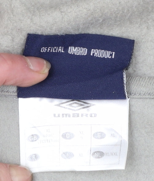 Umbro Men’s Grey Full Zip Hoodie XL Regular Fit Sportswear