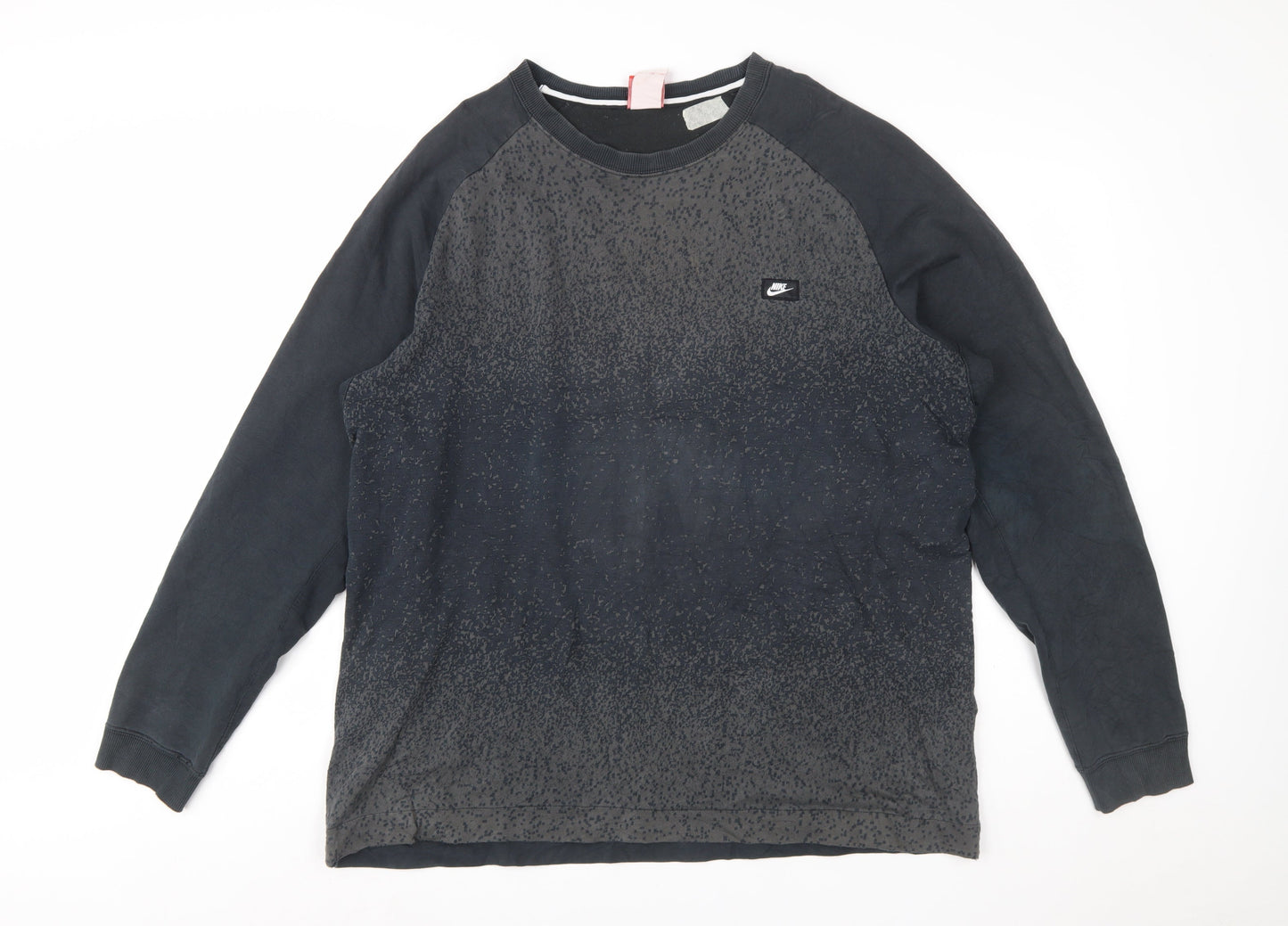 Nike Men's Black 2XL Pullover Crew Neck Sweatshirt with Zip Pocket