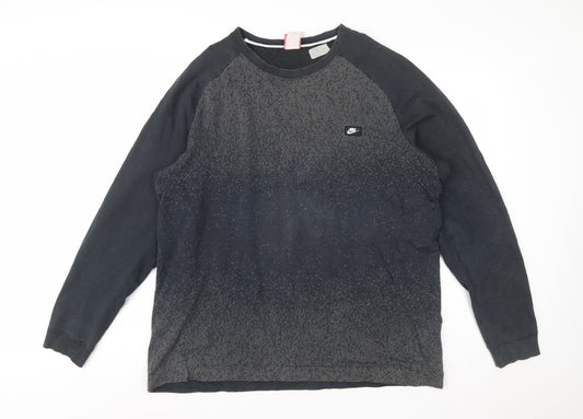 Nike Men's Black 2XL Pullover Crew Neck Sweatshirt with Zip Pocket