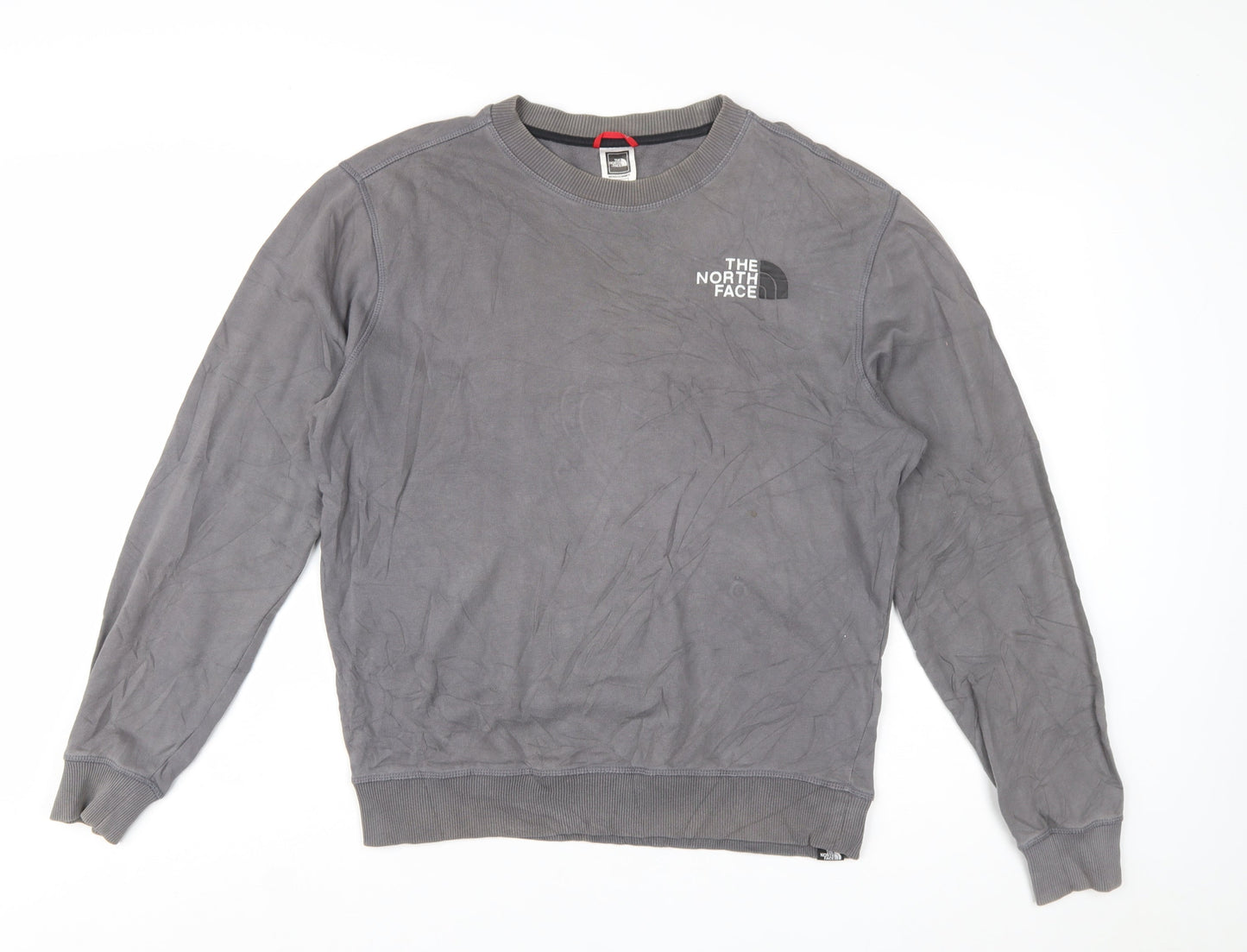 The North Face Men's Grey Crew Neck Cotton Sweatshirt M Regular Fit