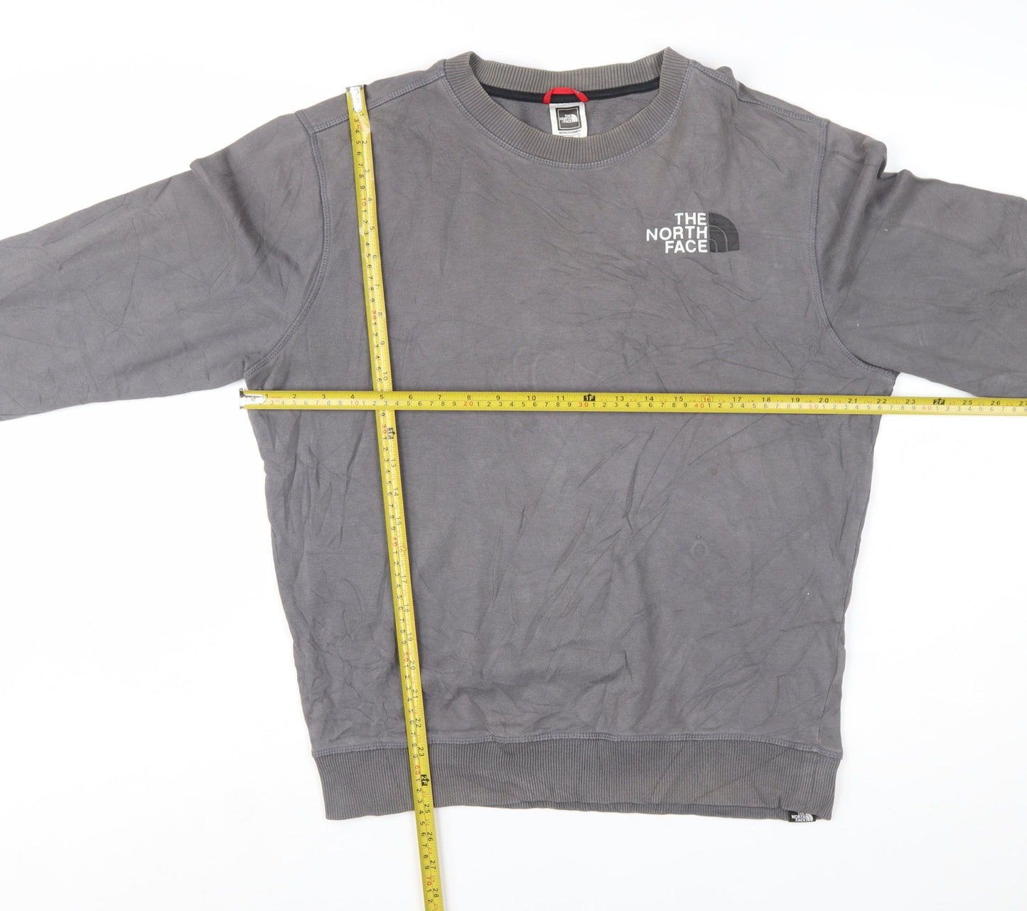The North Face Men's Grey Crew Neck Cotton Sweatshirt M Regular Fit